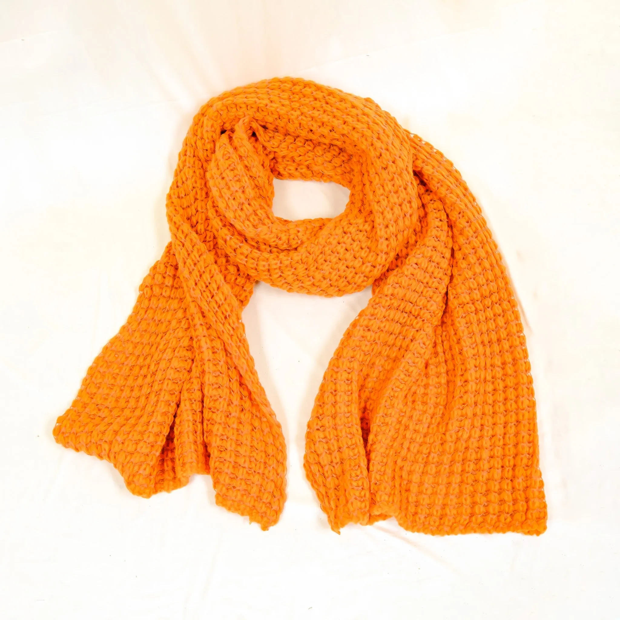 Hand Knitted Wool Blend Long Scarfs (Pack of 10)