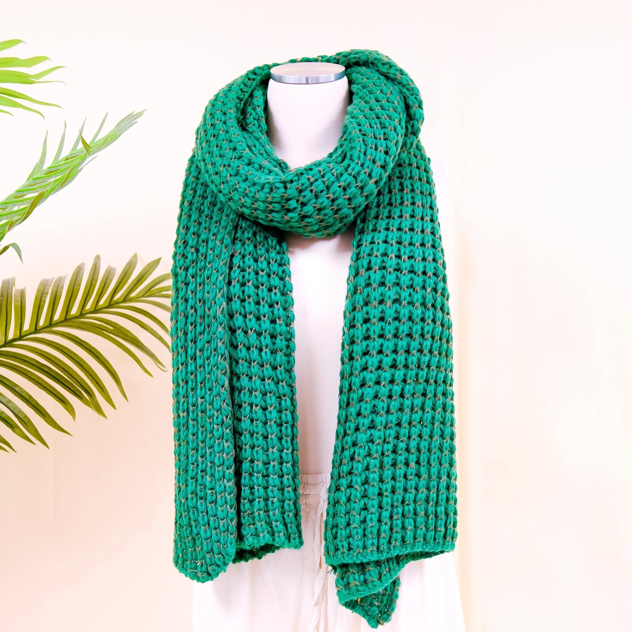 Hand Knitted Wool Blend Long Scarfs (Pack of 10)