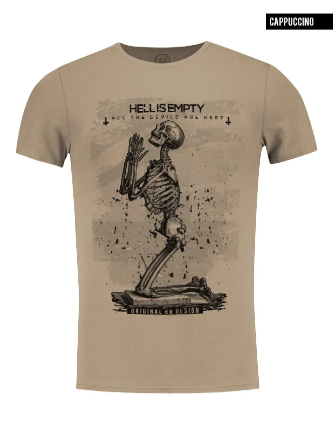 Hell Is Empty Praying Skeleton T-shirt /color option/ MD060