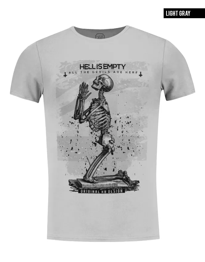 Hell Is Empty Praying Skeleton T-shirt /color option/ MD060