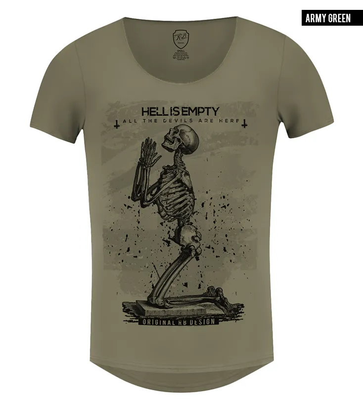 Hell Is Empty Praying Skeleton T-shirt /color option/ MD060