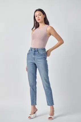 High Rise Slim Straight Jean