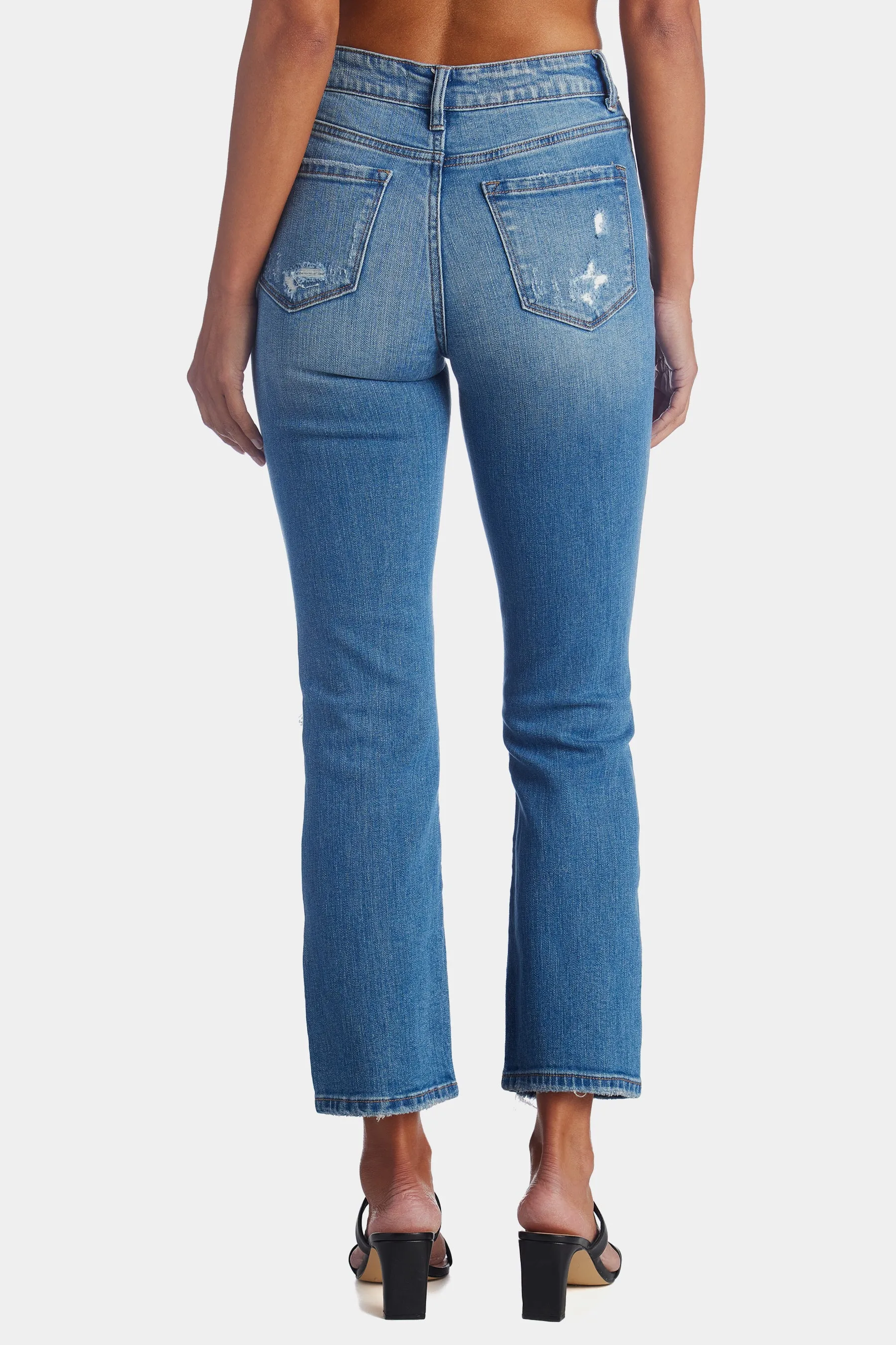 High Rise Stretch Ankle Straight Jeans