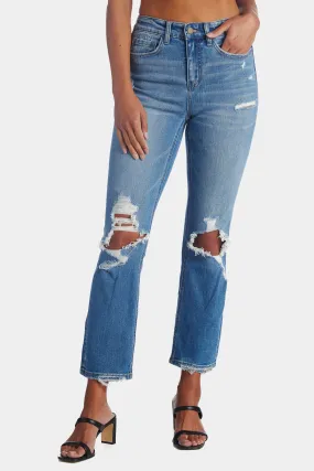 High Rise Stretch Ankle Straight Jeans