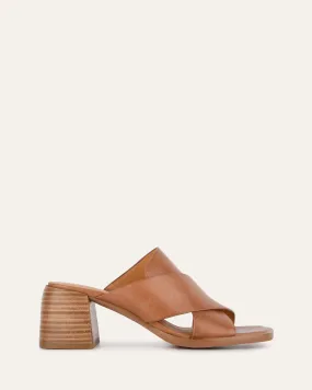 IOWA MID HEEL SANDALS BRANDY LEATHER