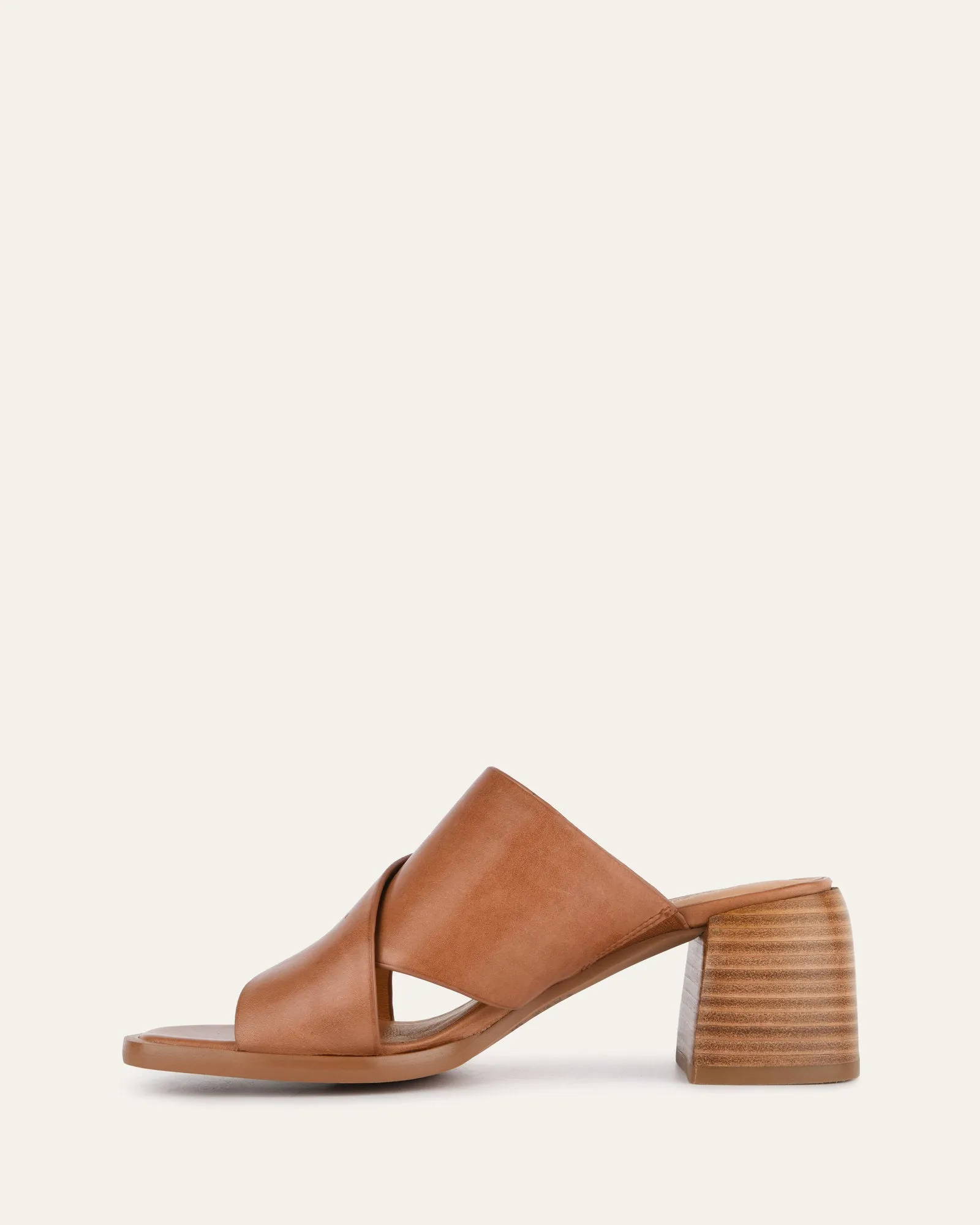 IOWA MID HEEL SANDALS BRANDY LEATHER