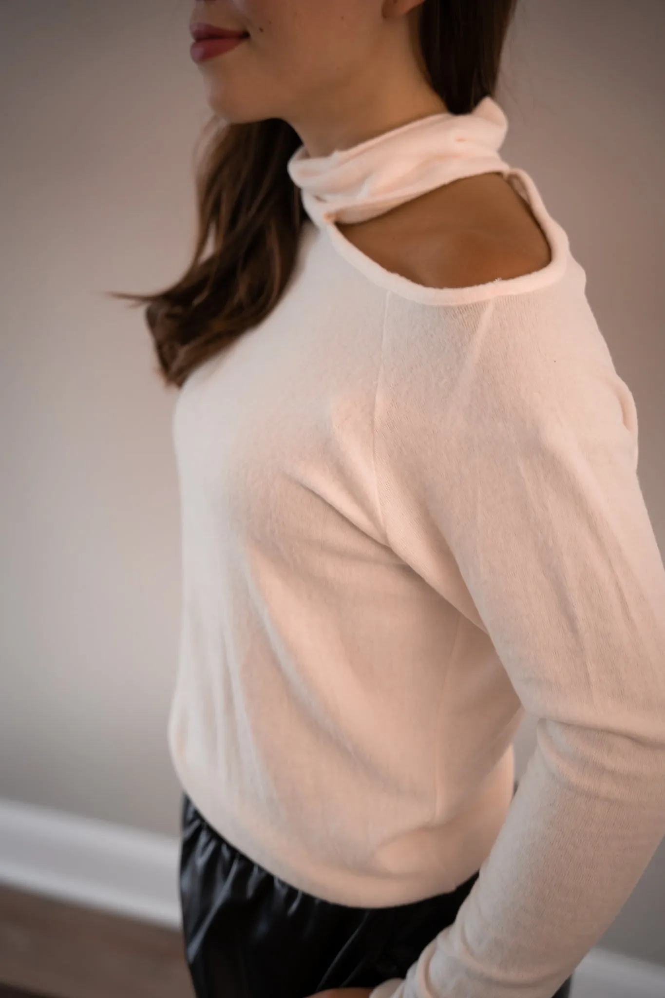 Ivory Peek-a-Boo Shoulder Sweater