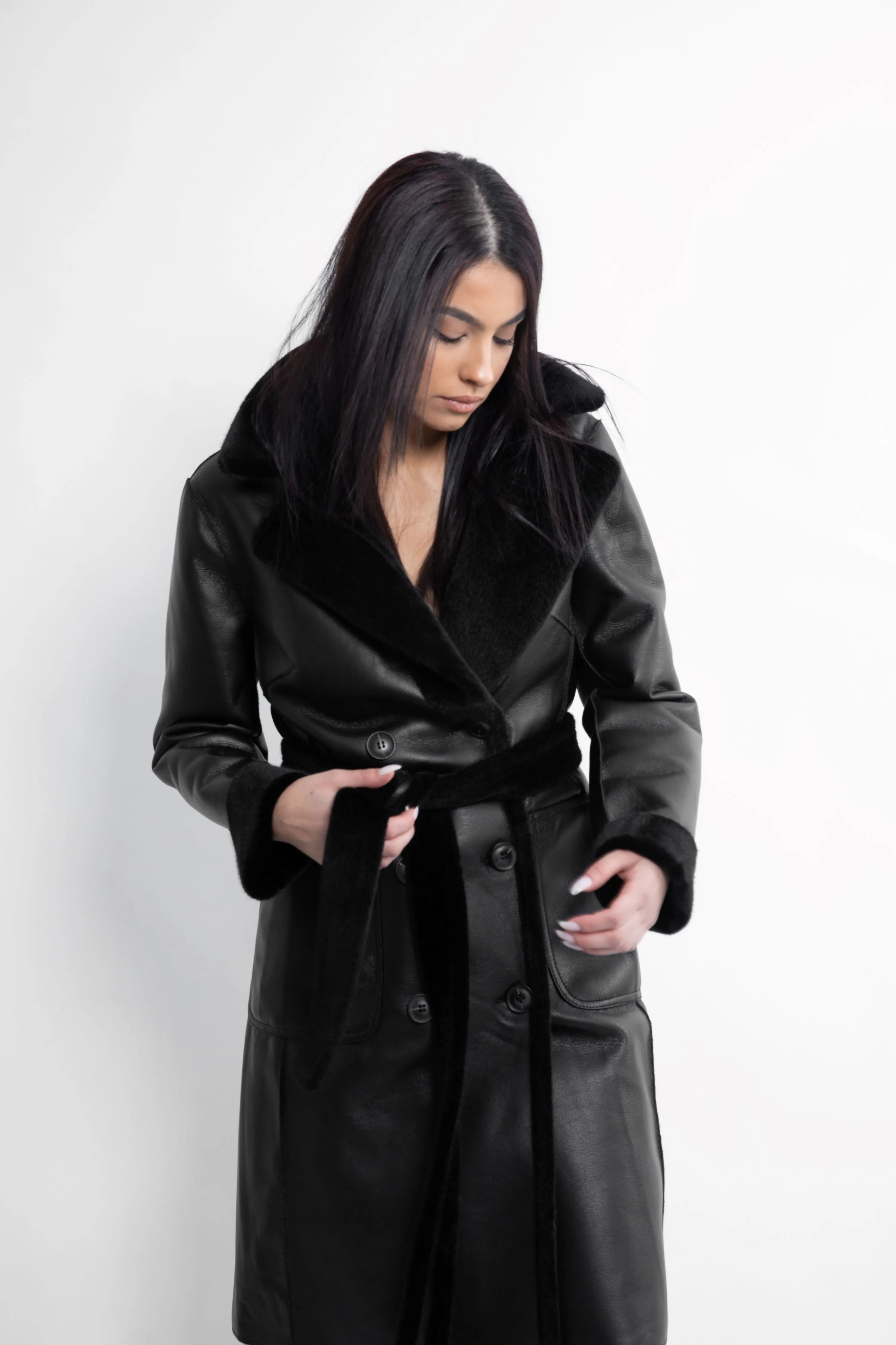 Elegant Kennedy Black Trench Coat