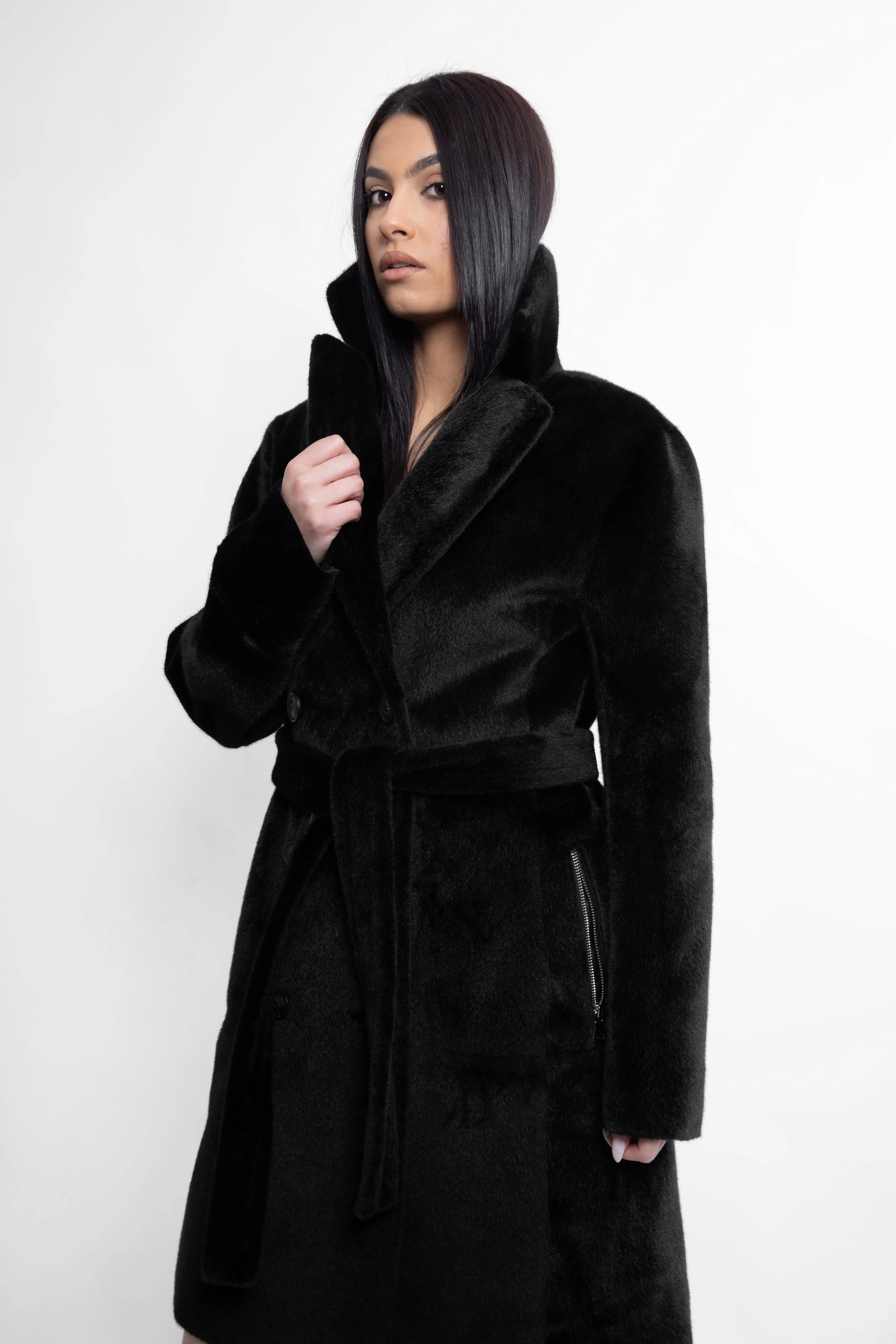 Elegant Kennedy Black Trench Coat