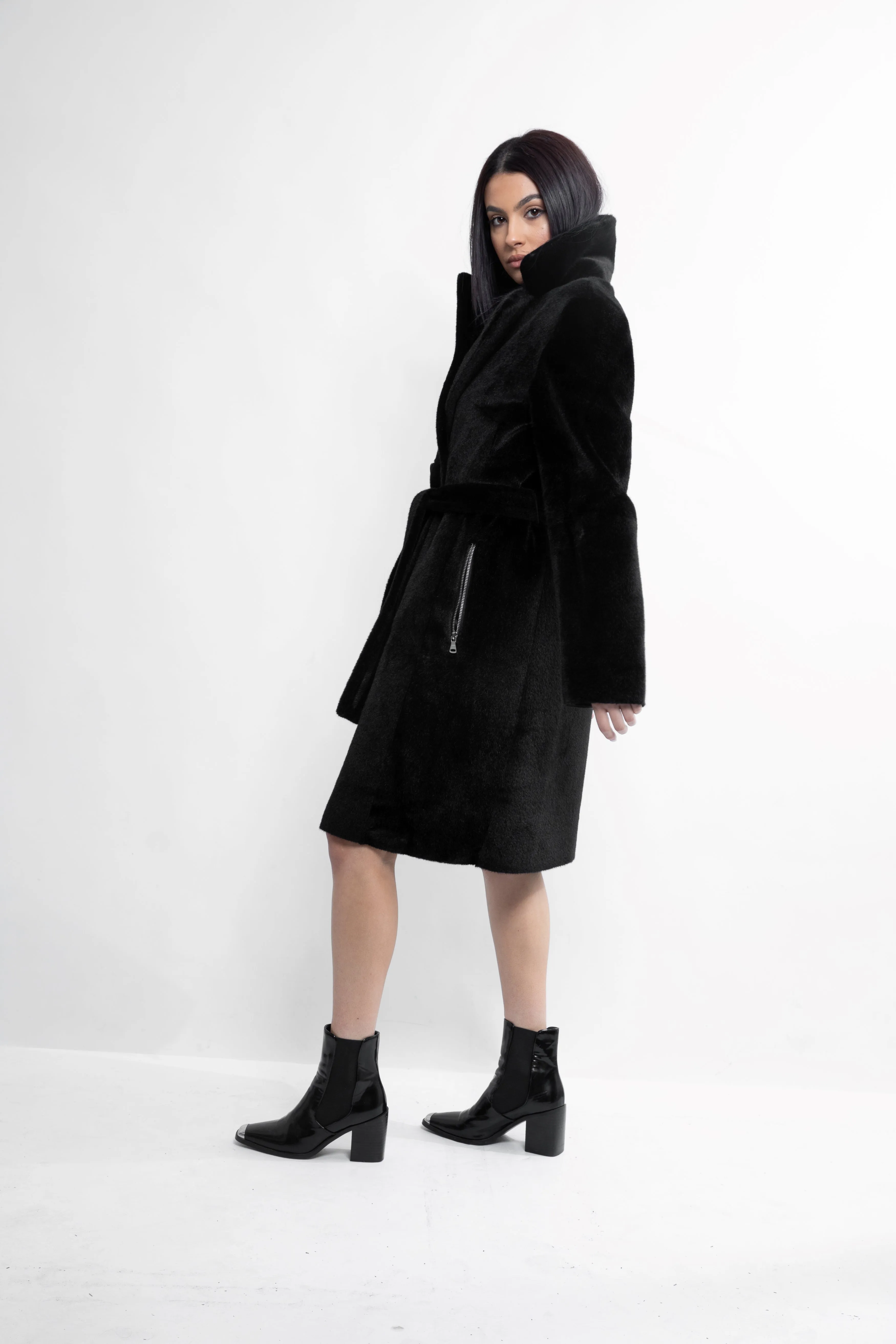 Elegant Kennedy Black Trench Coat