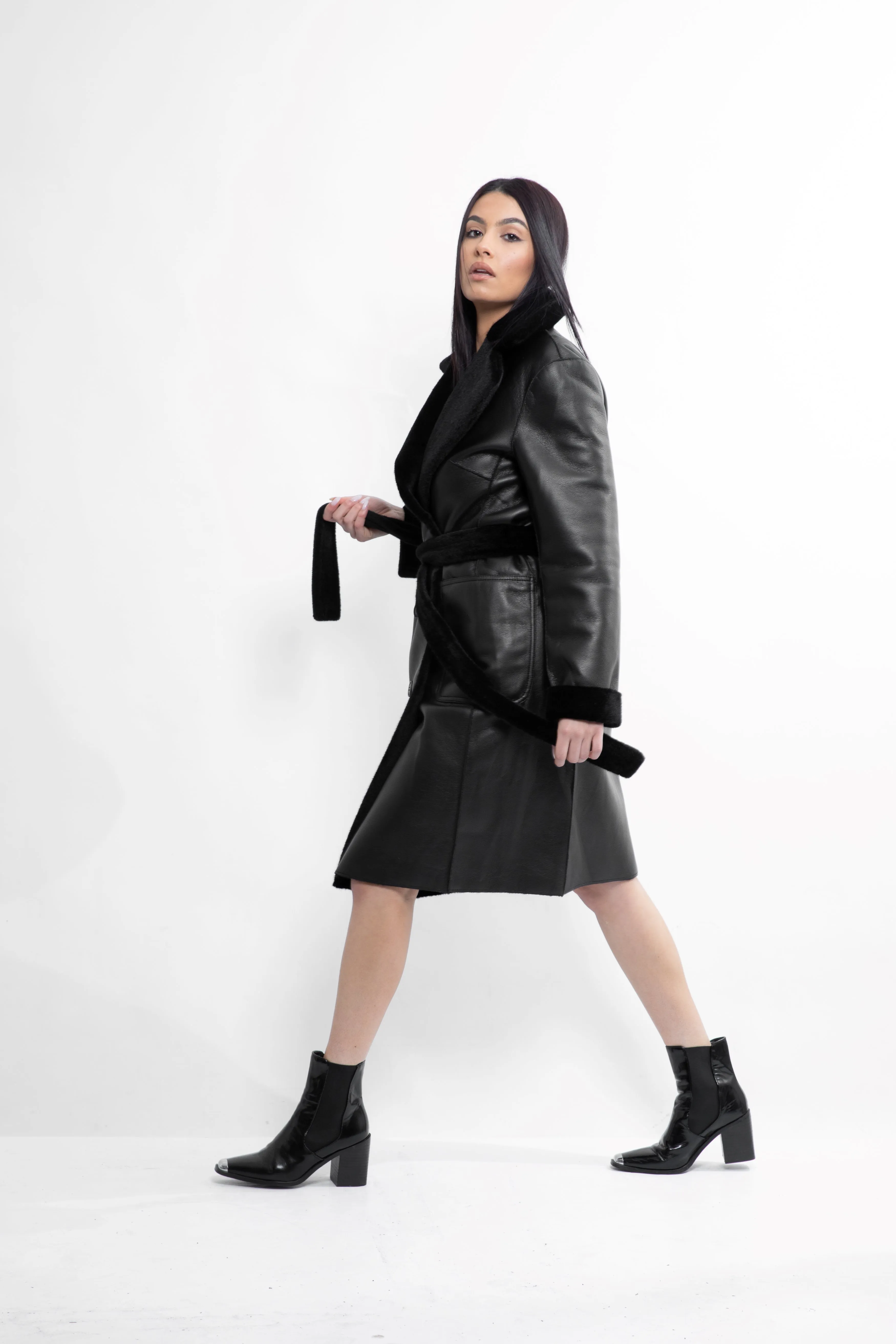 Elegant Kennedy Black Trench Coat