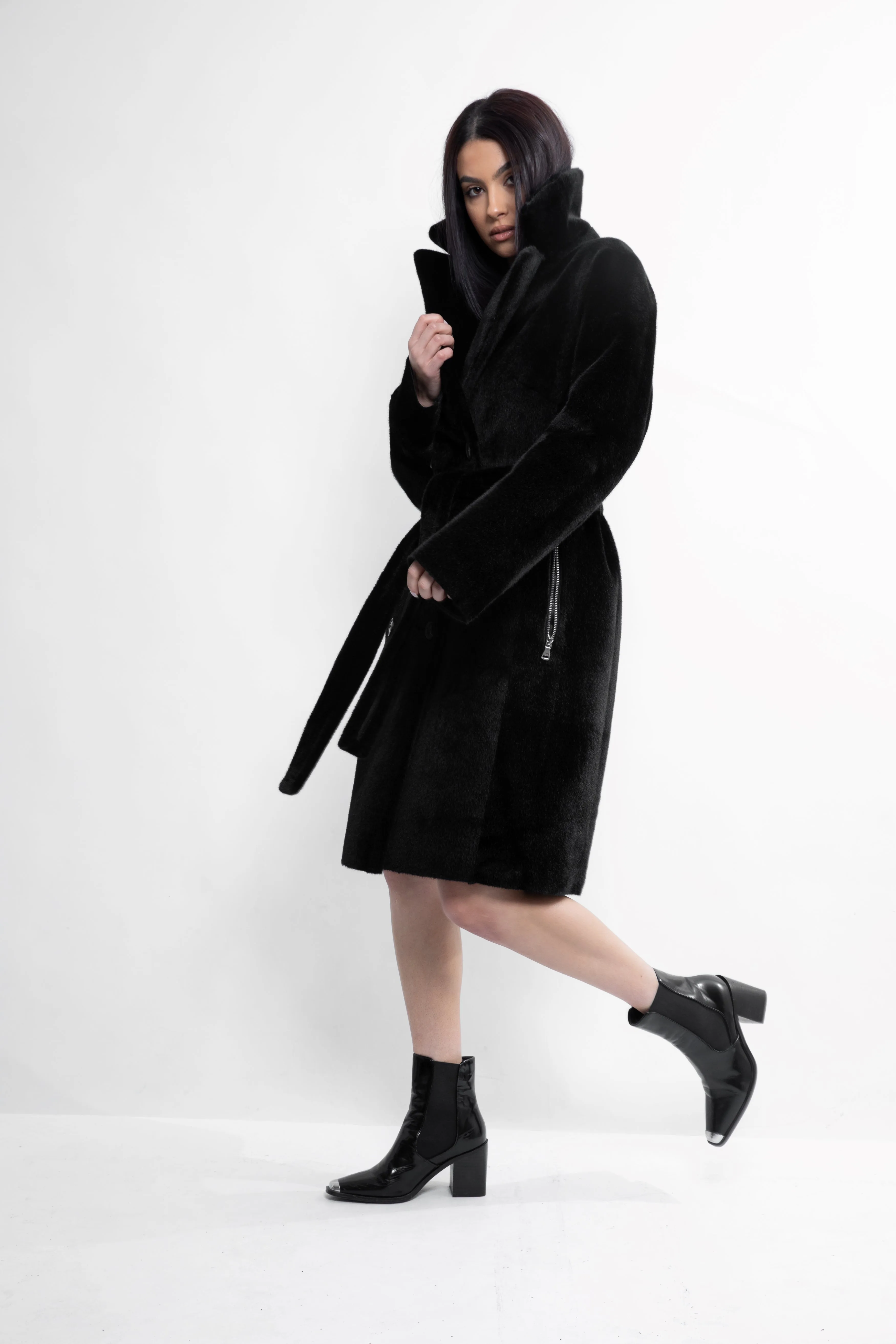 Elegant Kennedy Black Trench Coat