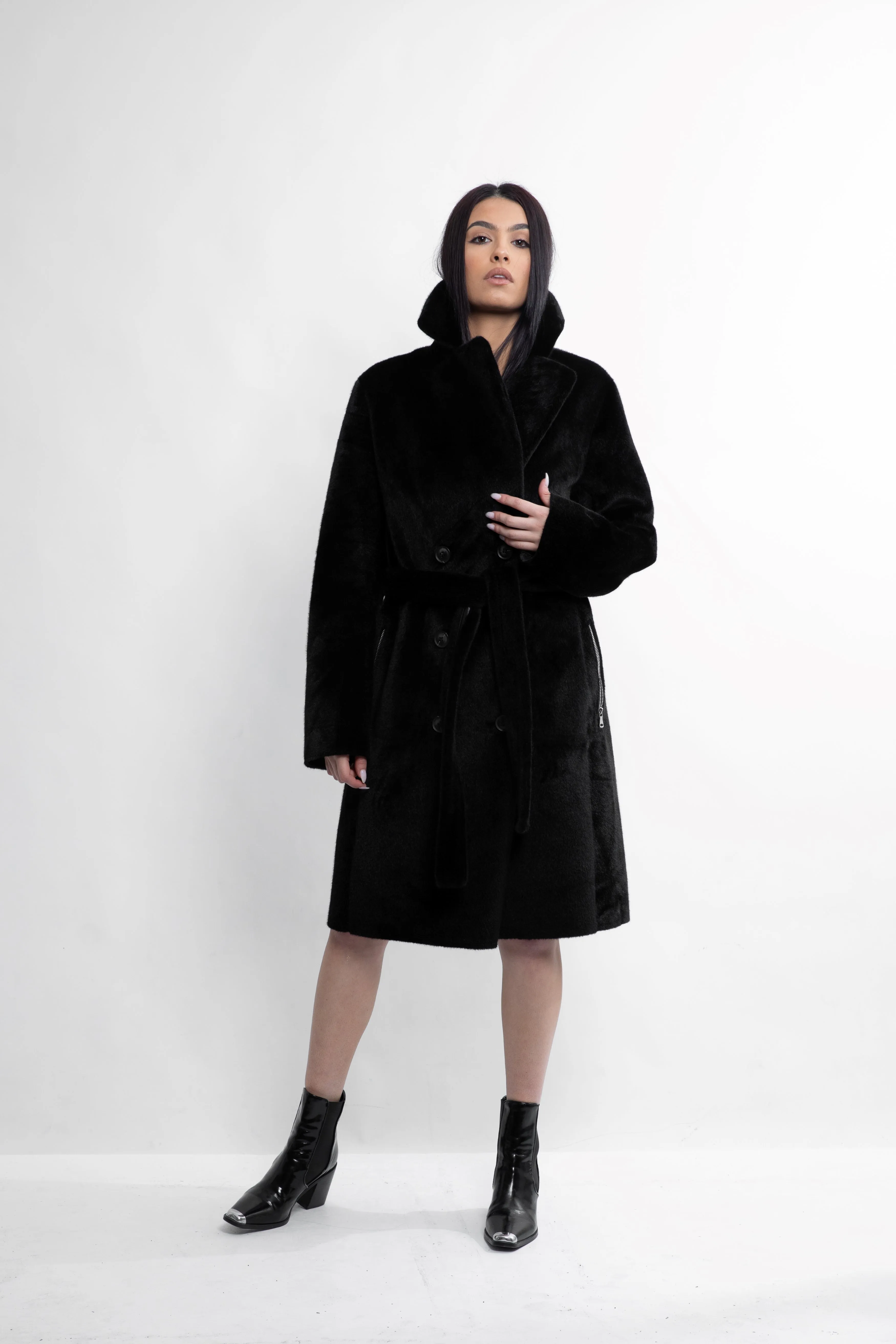 Elegant Kennedy Black Trench Coat