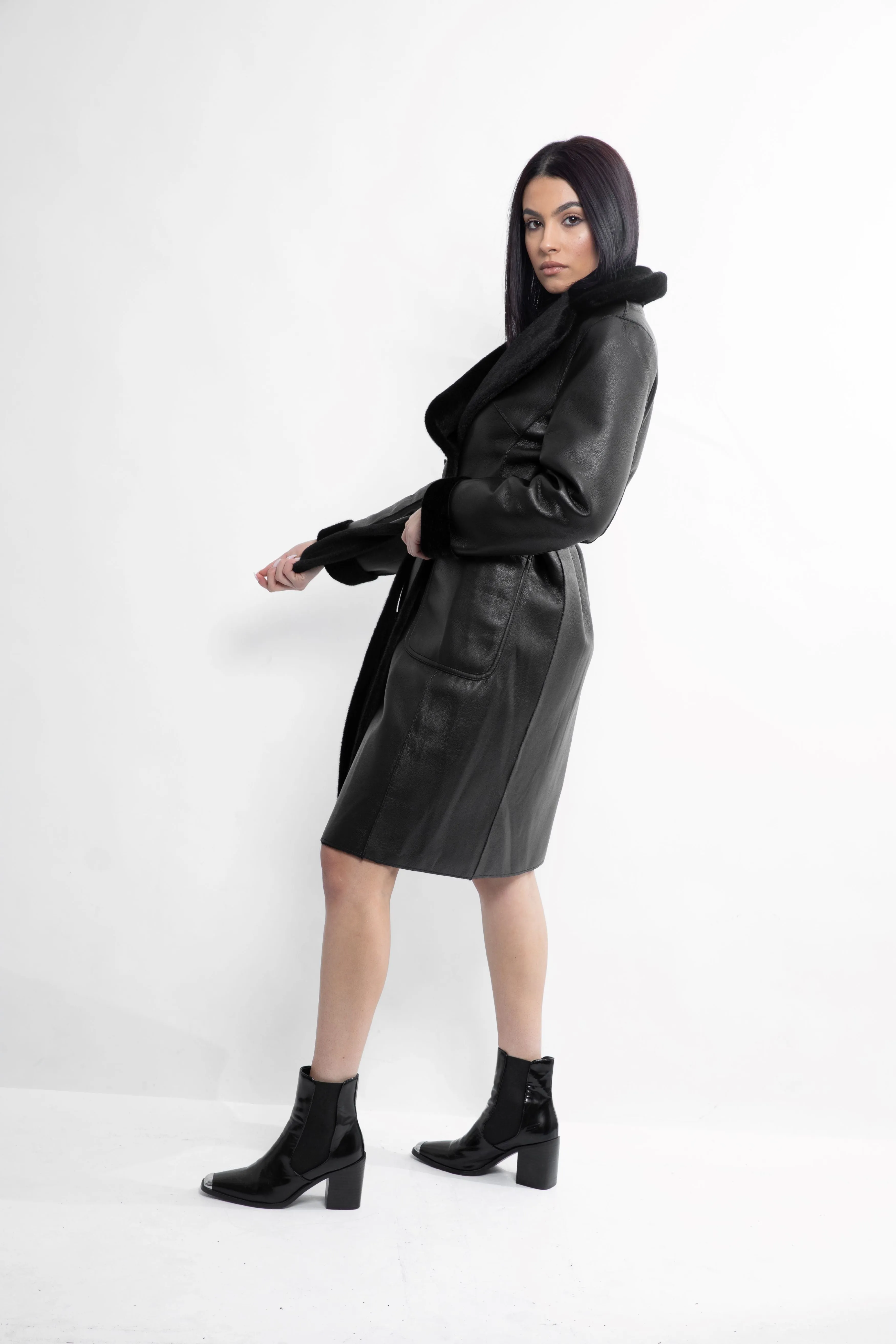 Elegant Kennedy Black Trench Coat