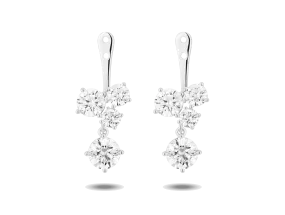 Lab-Grown Diamond 3³⁄₁₀ct. tw. Round Brilliant Cluster Ear Jacket Earrings | White