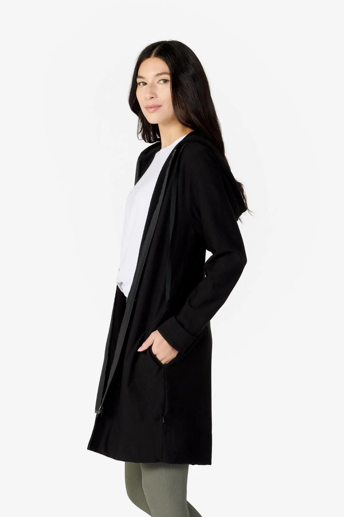 Long Hoodie in Black