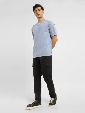 Men's Black Loose Fit Cargo Trousers