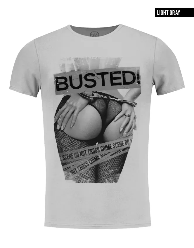 Men's T-shirt "Busted" Bad Girl Graphic Tee / Color Option / MD537