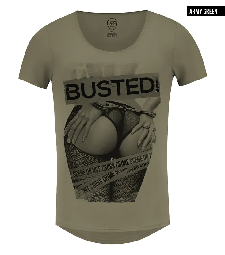 Men's T-shirt "Busted" Bad Girl Graphic Tee / Color Option / MD537