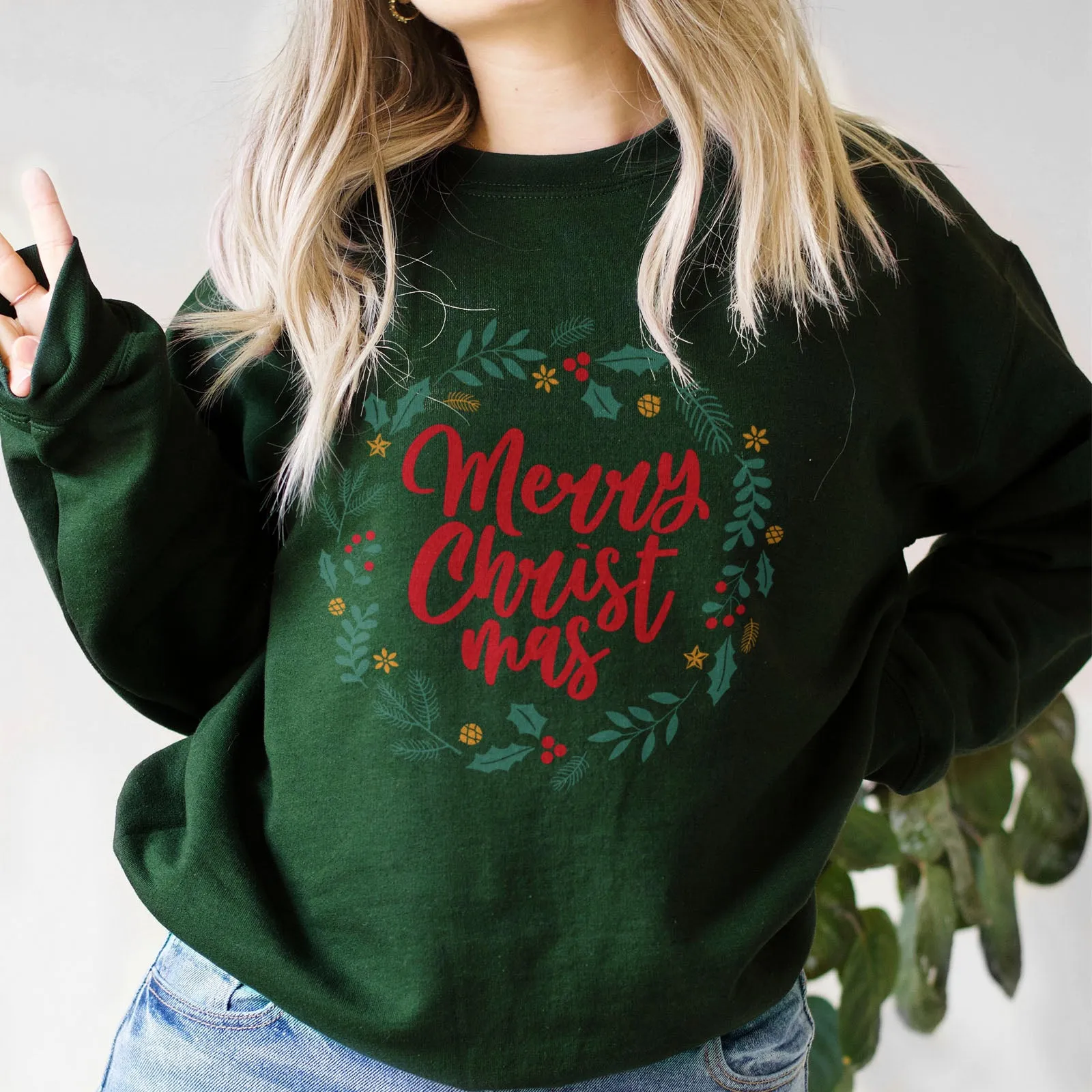 Merry Christ Mas Wreath Sweatshirt