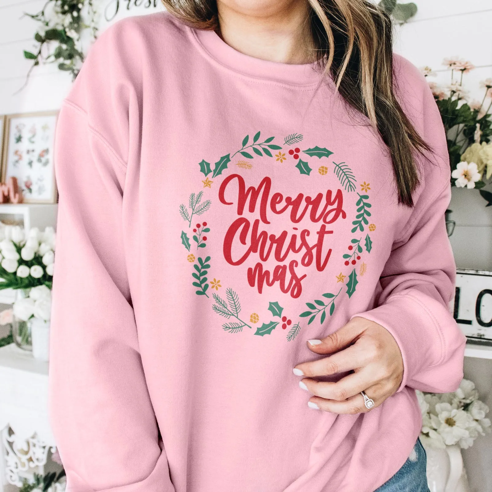 Merry Christ Mas Wreath Sweatshirt