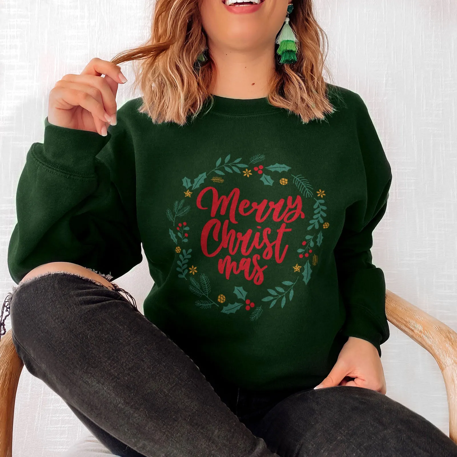 Merry Christ Mas Wreath Sweatshirt