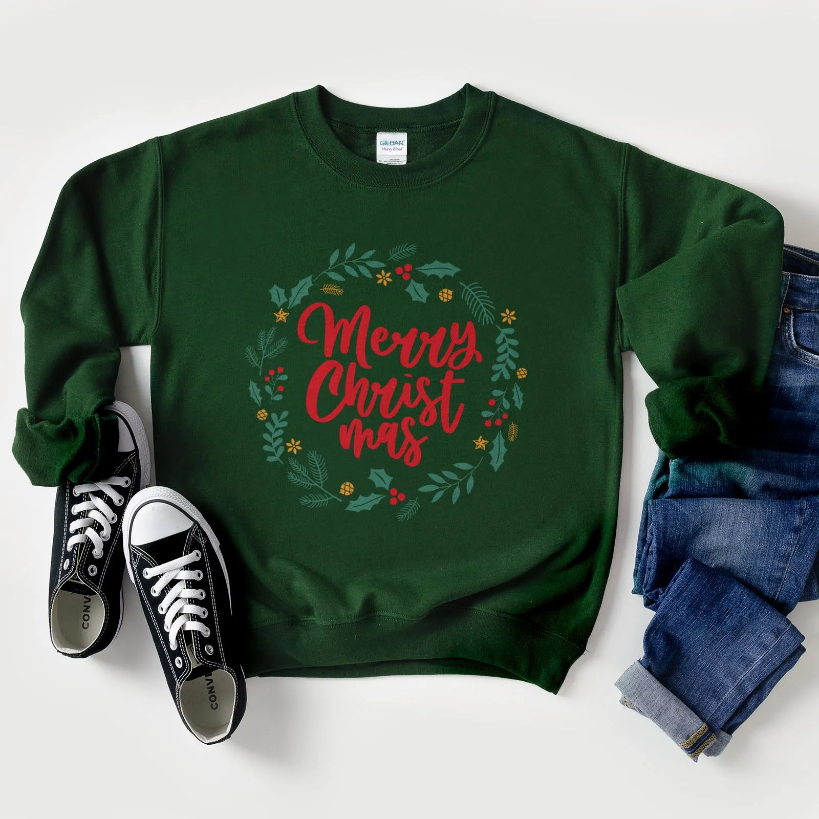 Merry Christ Mas Wreath Sweatshirt