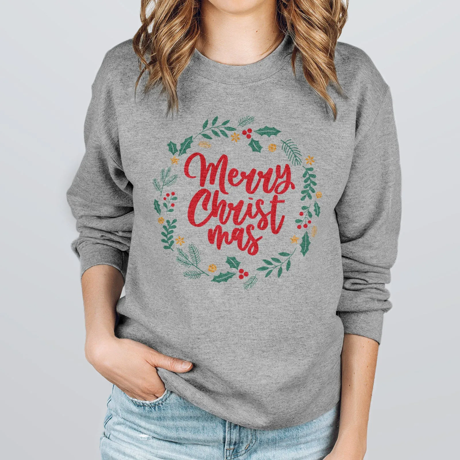 Merry Christ Mas Wreath Sweatshirt