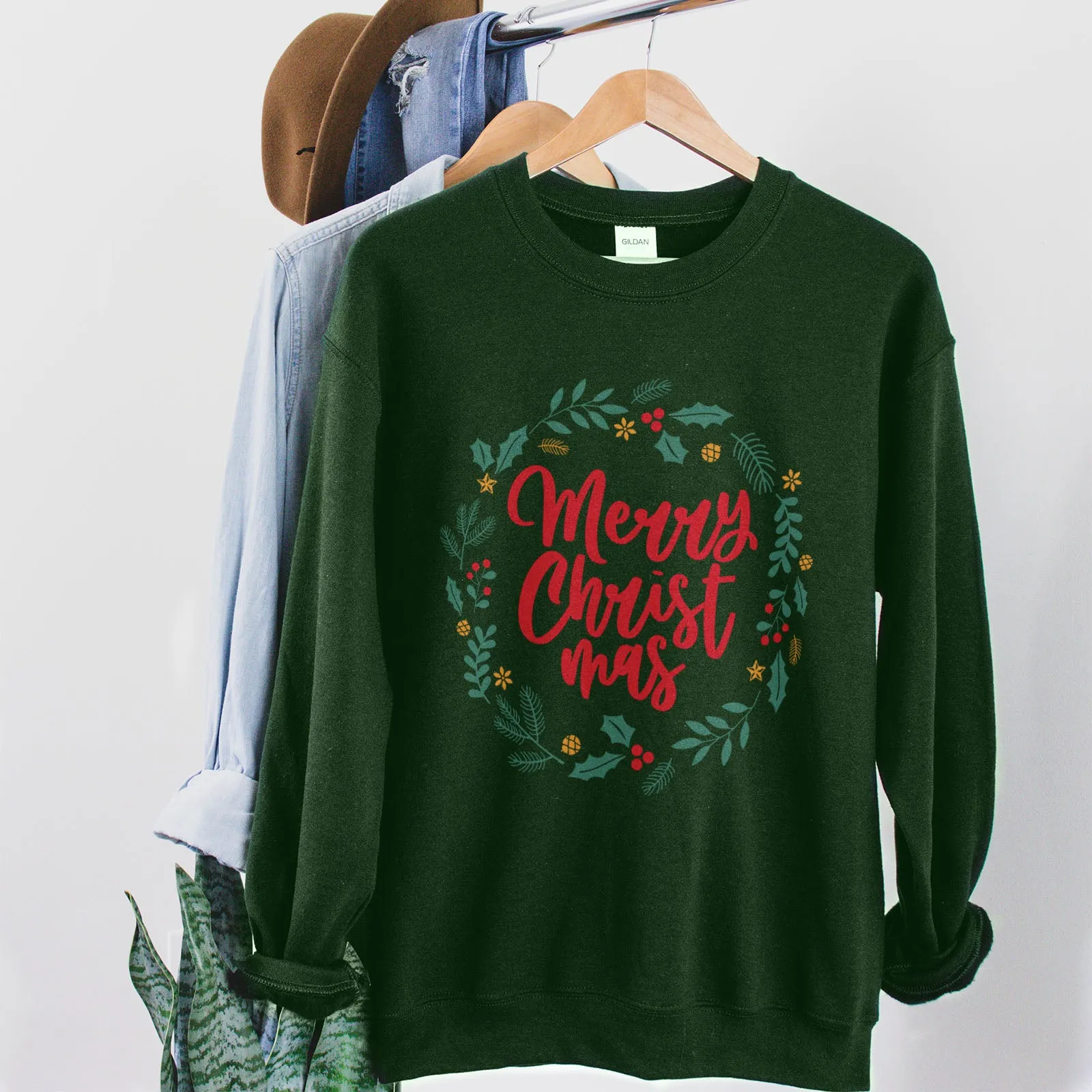 Merry Christ Mas Wreath Sweatshirt