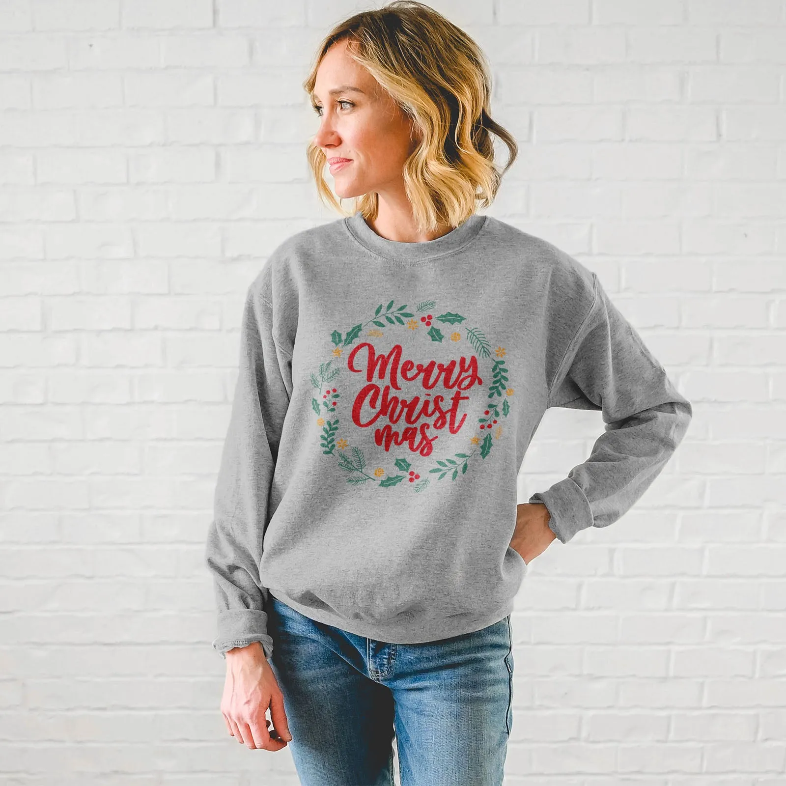 Merry Christ Mas Wreath Sweatshirt