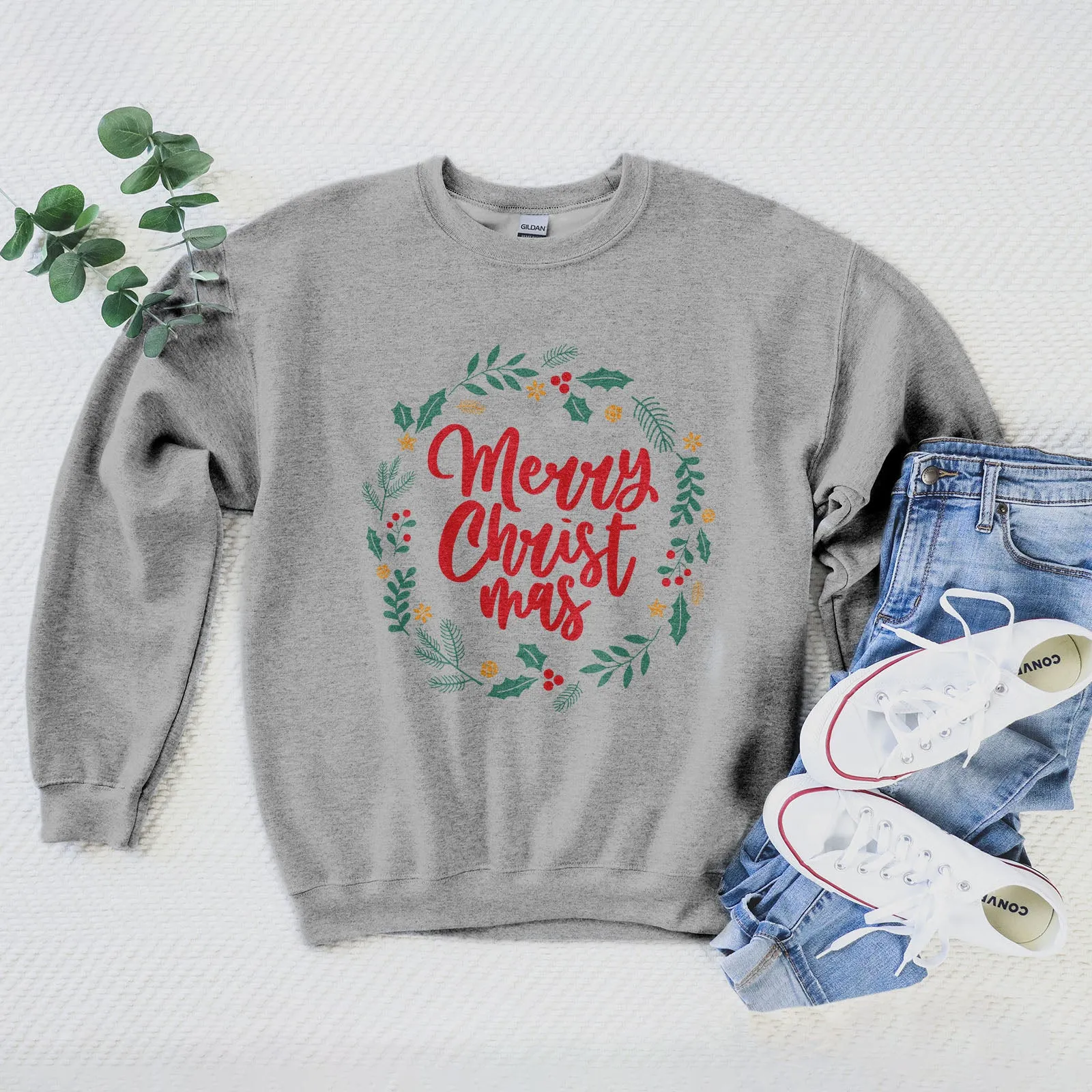 Merry Christ Mas Wreath Sweatshirt