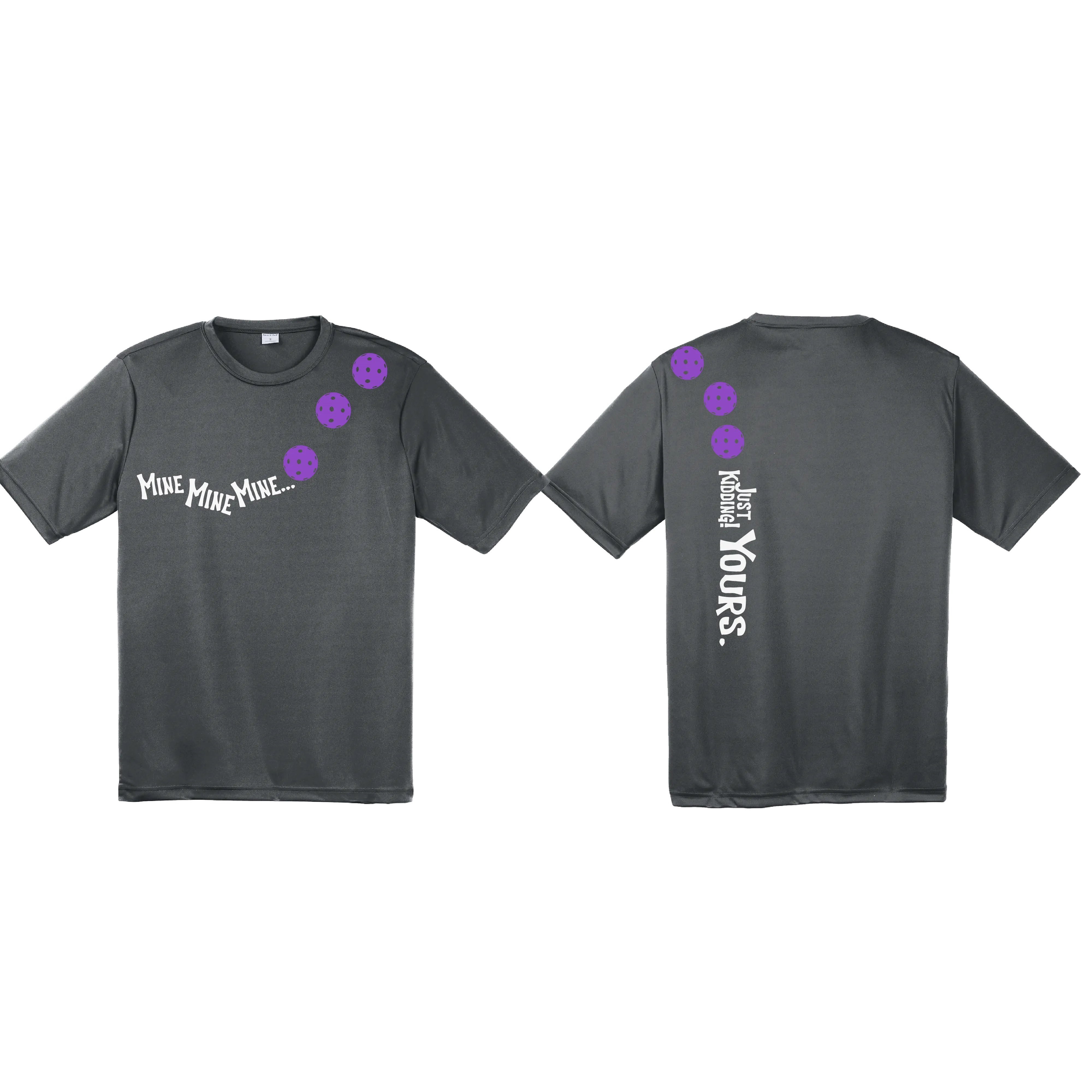 Mine JK Yours (Pickleball Colors Patriotic Stars White or Purple) | Men's Short Sleeve Athletic Shirt | 100% Polyester