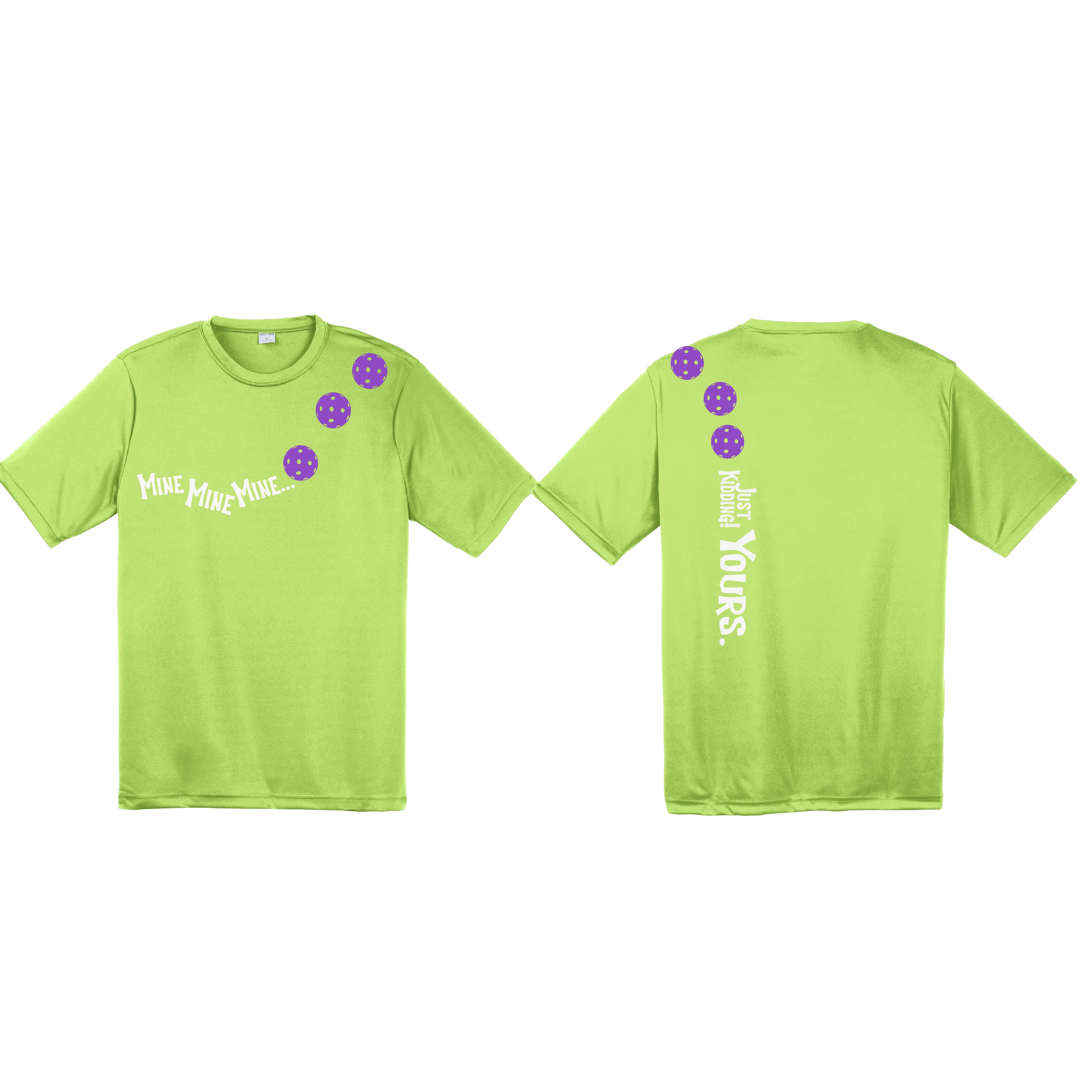 Mine JK Yours (Pickleball Colors Patriotic Stars White or Purple) | Men's Short Sleeve Athletic Shirt | 100% Polyester