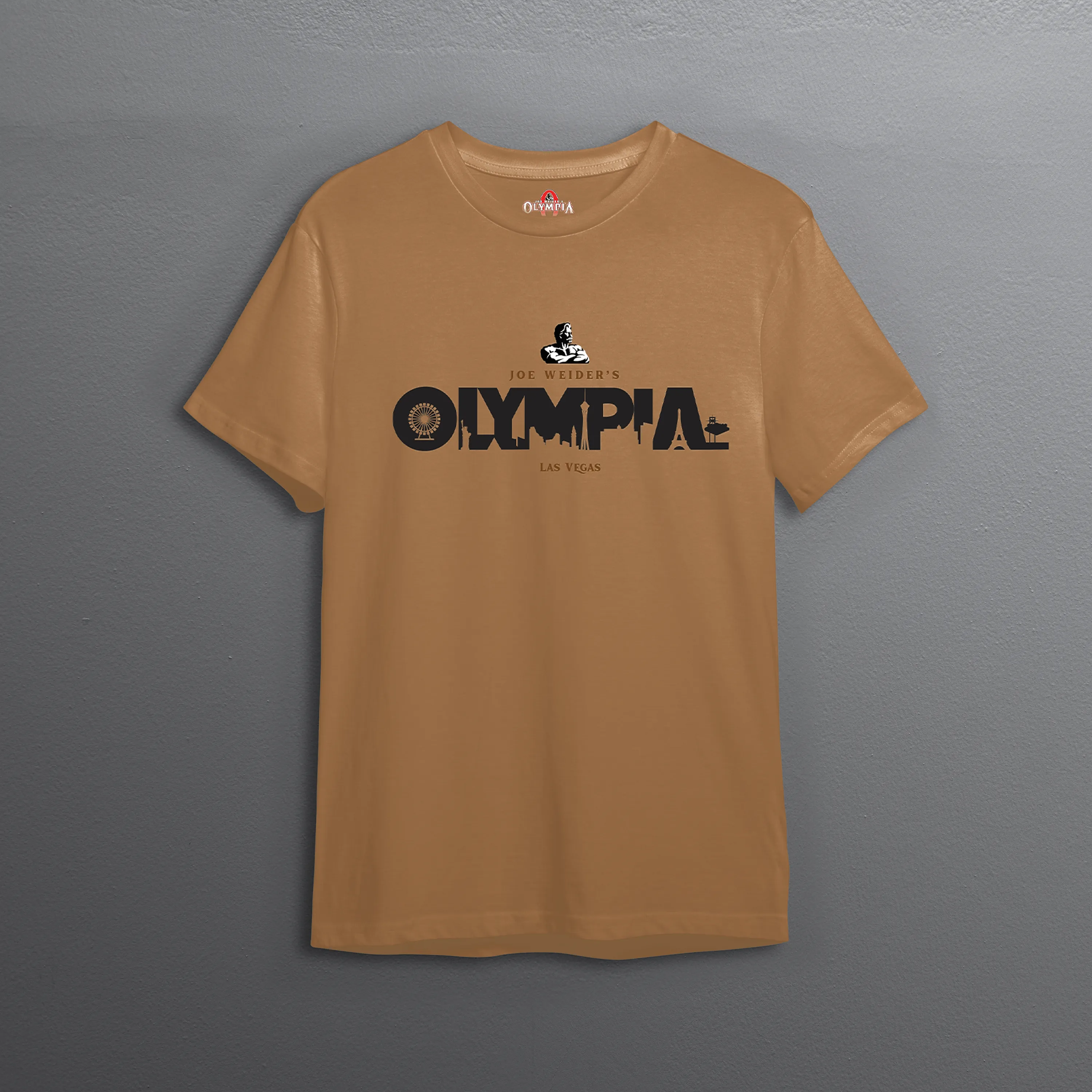 Olympia Las Vegas Skyline Basic Activewear Oversized T-shirt - Tan