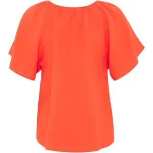 PART TWO GEORGIANA LINEN BLOUSE MANDARIN RED