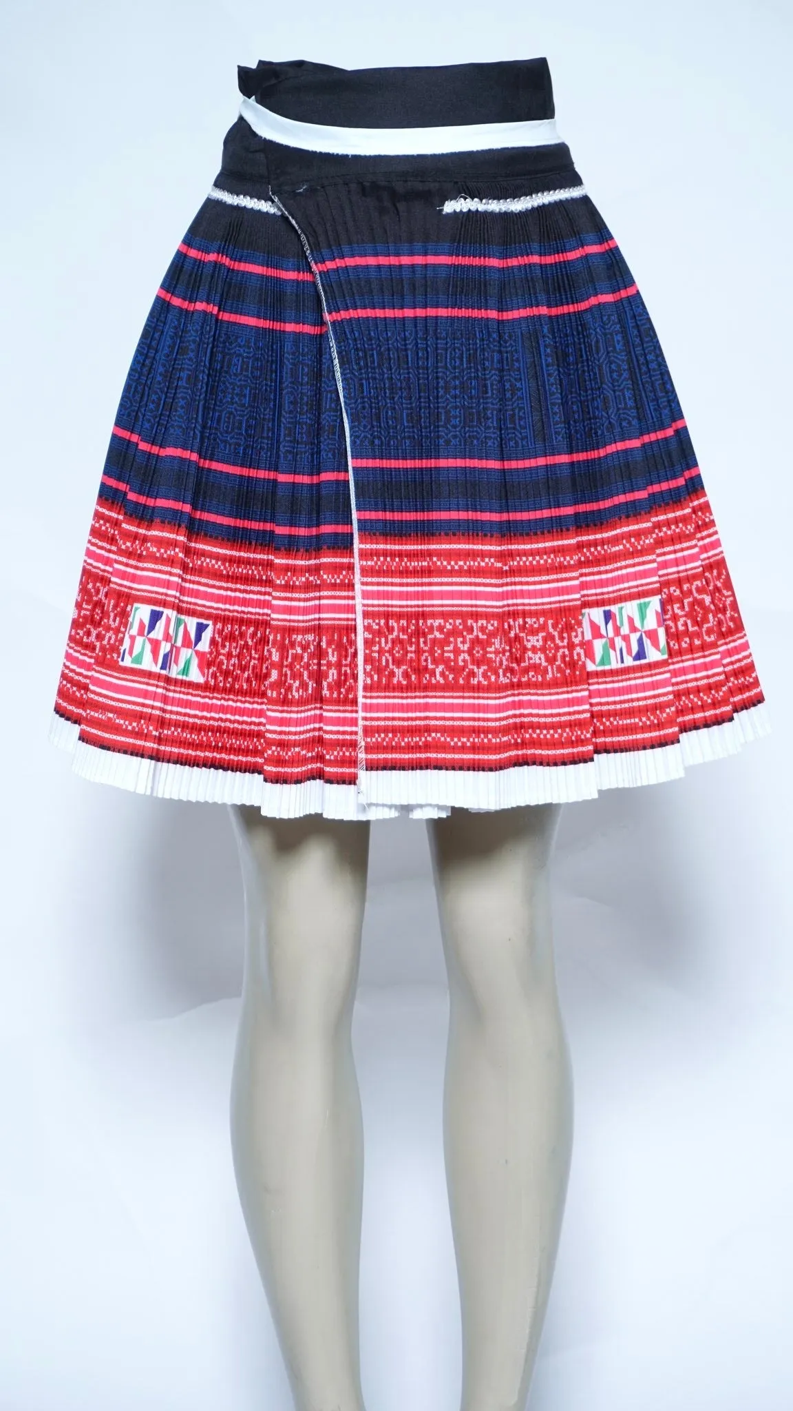 Printed Plain Fan Skirt