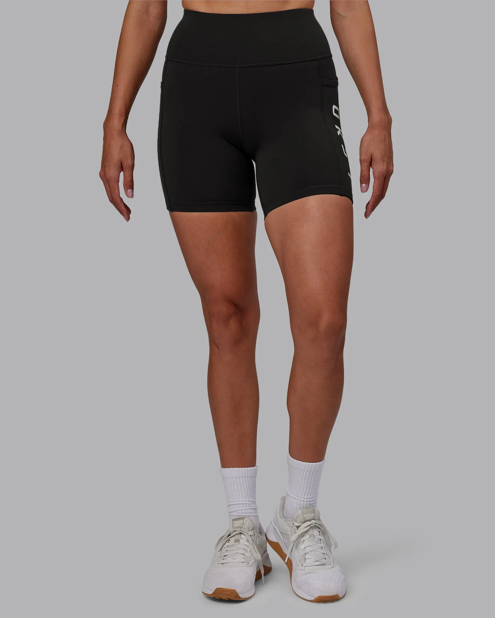 Rep Mid-Length Shorts - Pirate Black-White