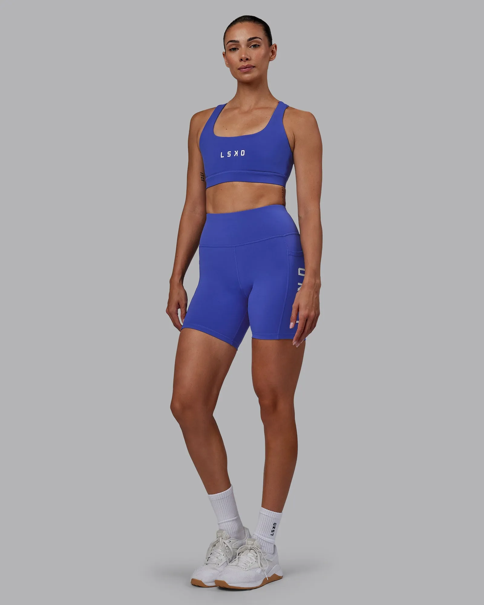 Rep Mid-Length Shorts - Power Cobalt-White