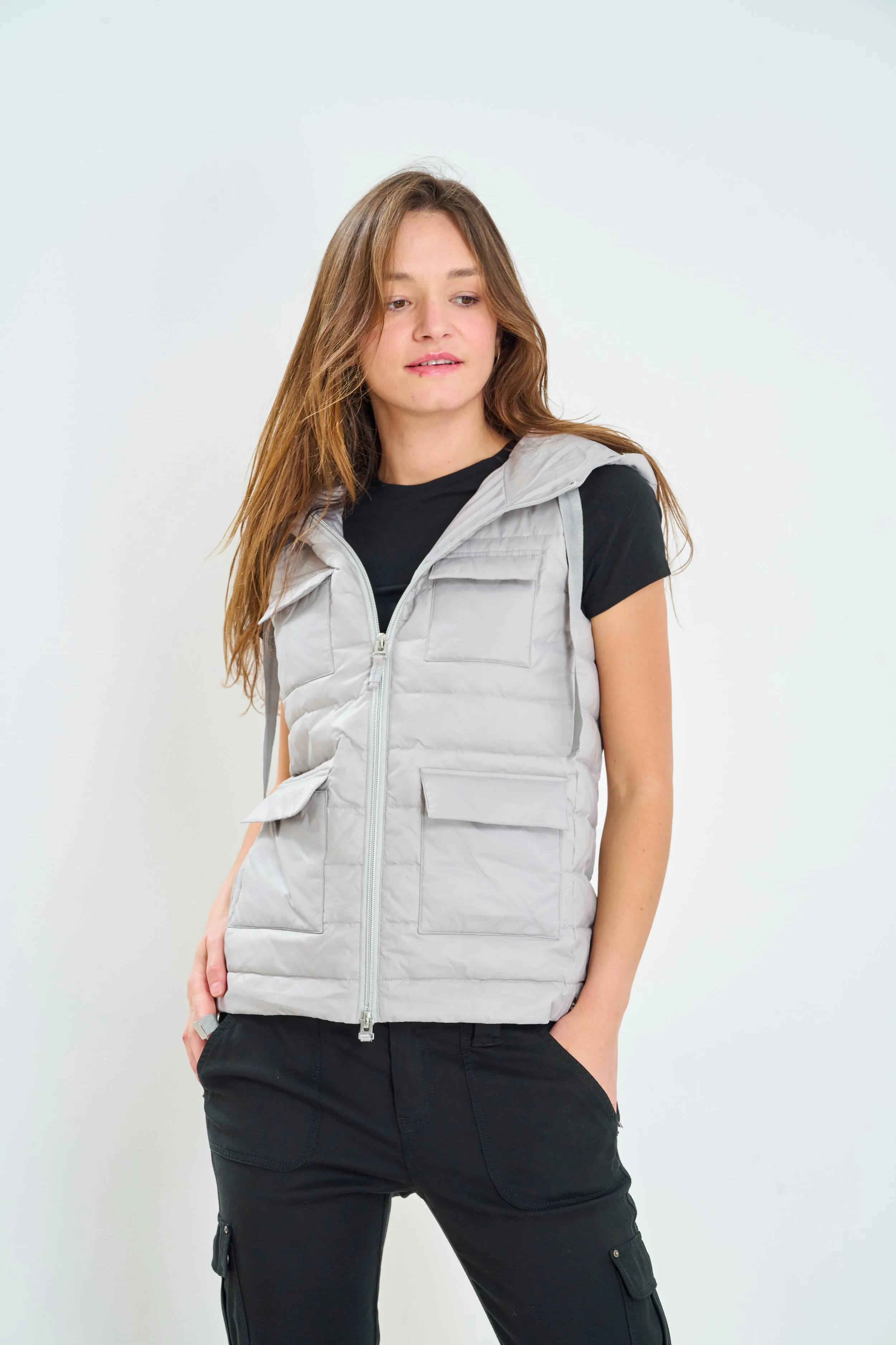 Utility Hooded Down Vest