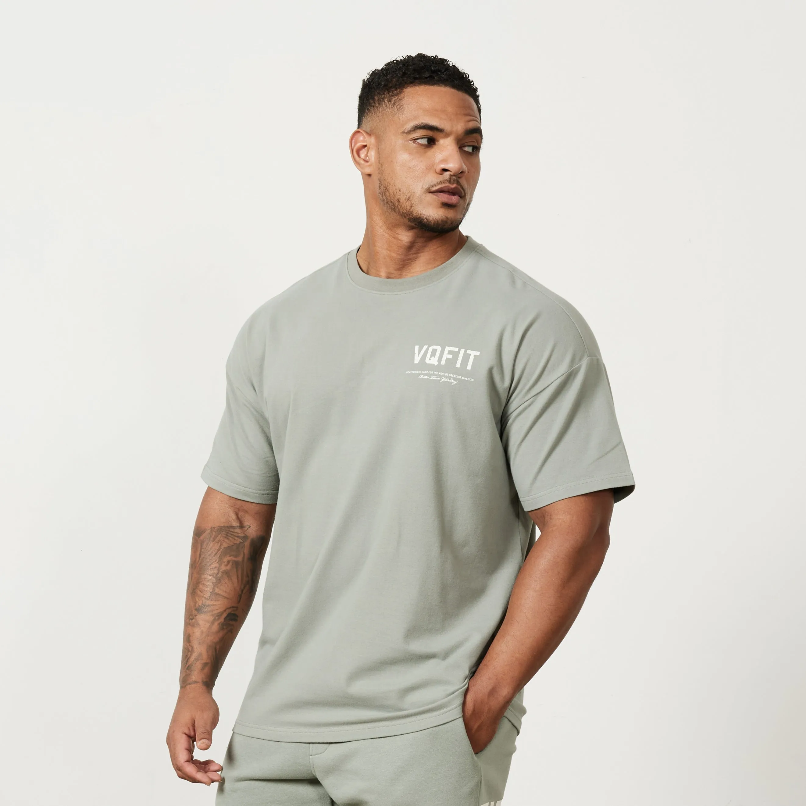 Vanquish VQFIT Distressed Desert Sage Oversized T Shirt