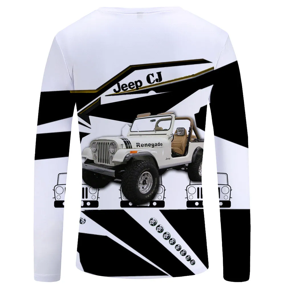 White Jeep CJ - UPF 50  Long Sleeve Shirt