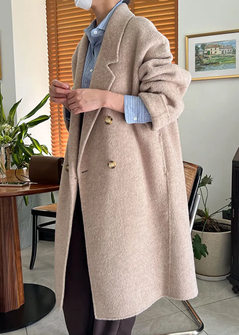 Wool & Cashmere Blend Button Coat