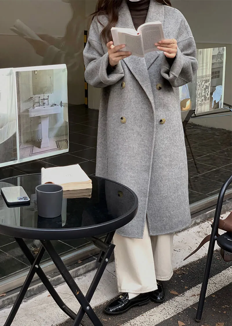 Wool & Cashmere Blend Button Coat