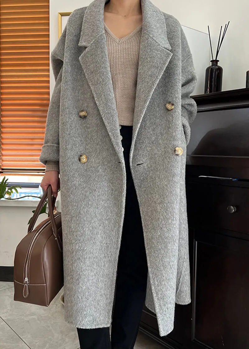 Wool & Cashmere Blend Button Coat