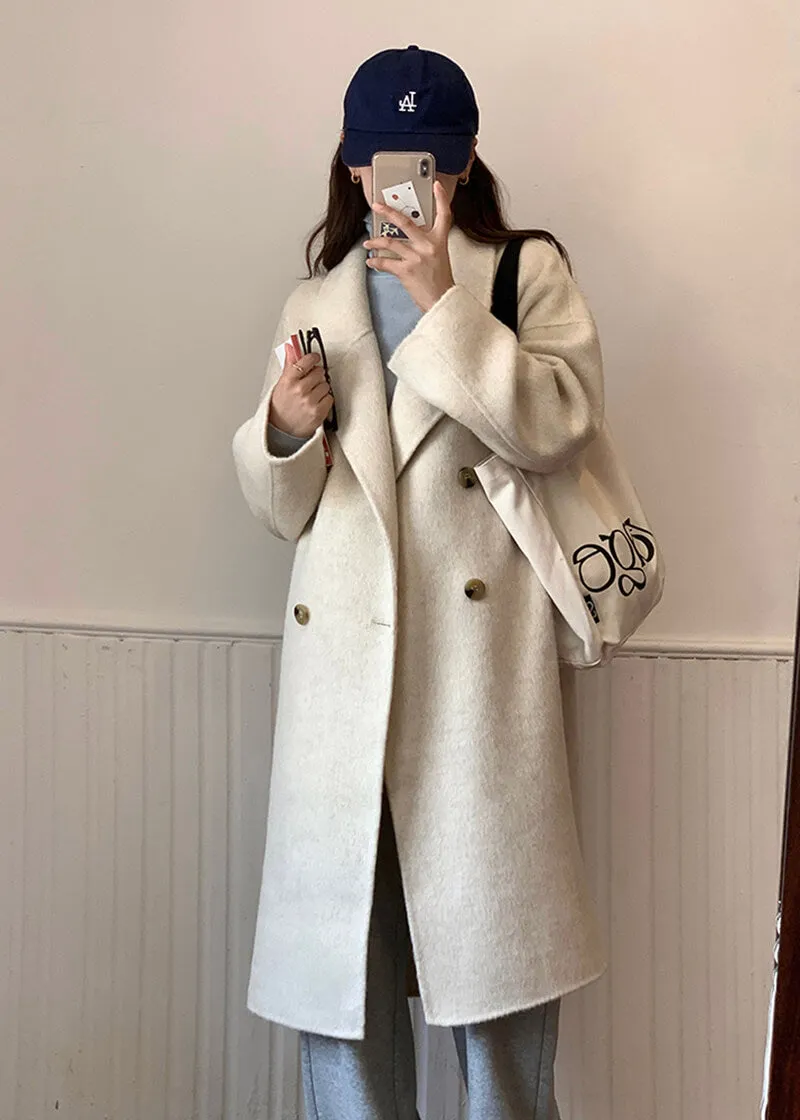 Wool & Cashmere Blend Button Coat