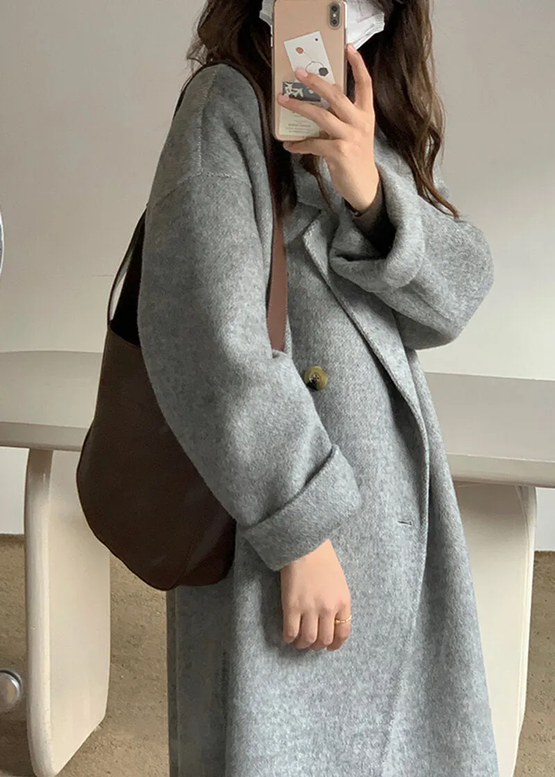 Wool & Cashmere Blend Button Coat