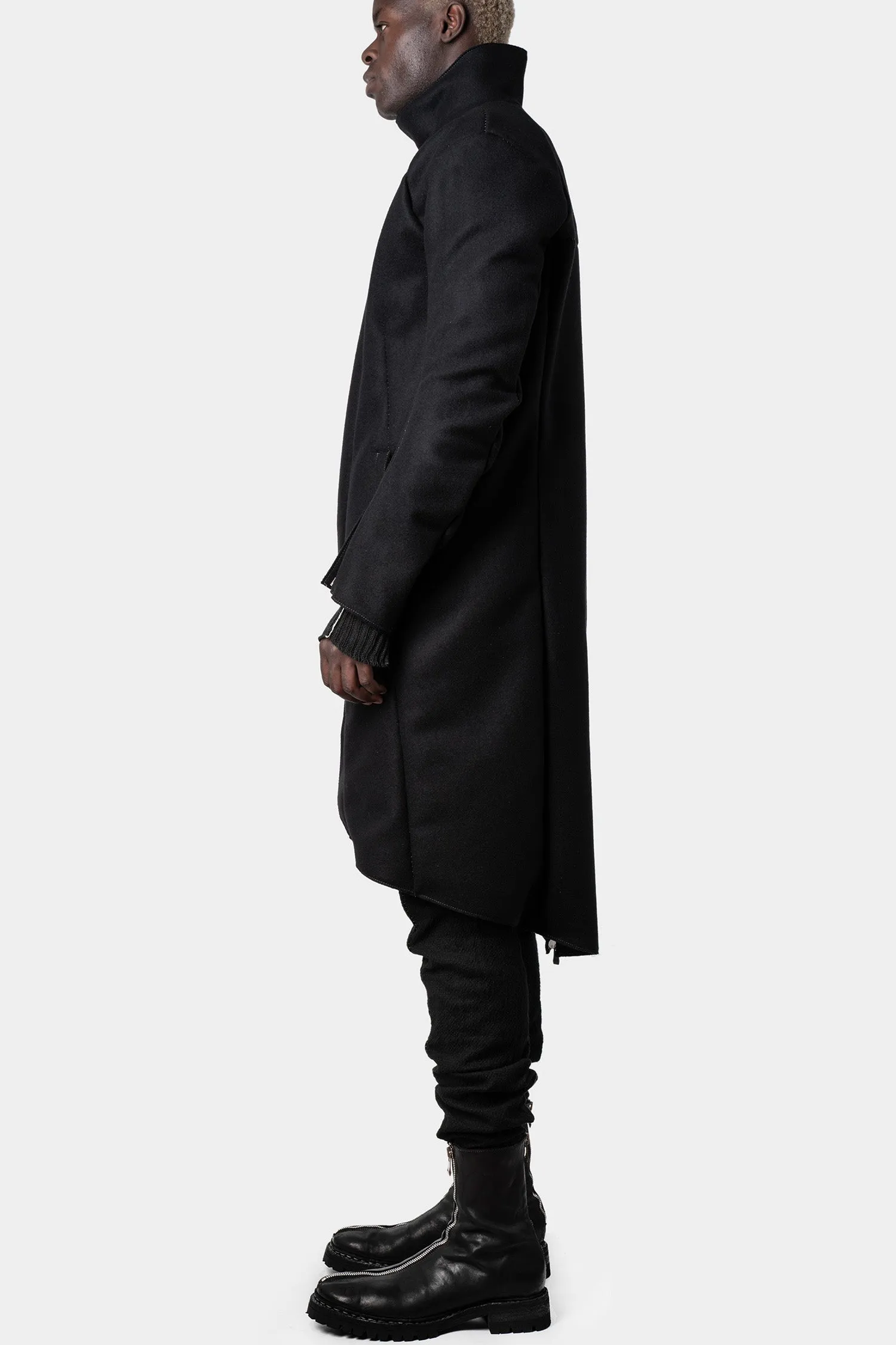 Wool / cashmere moto coat