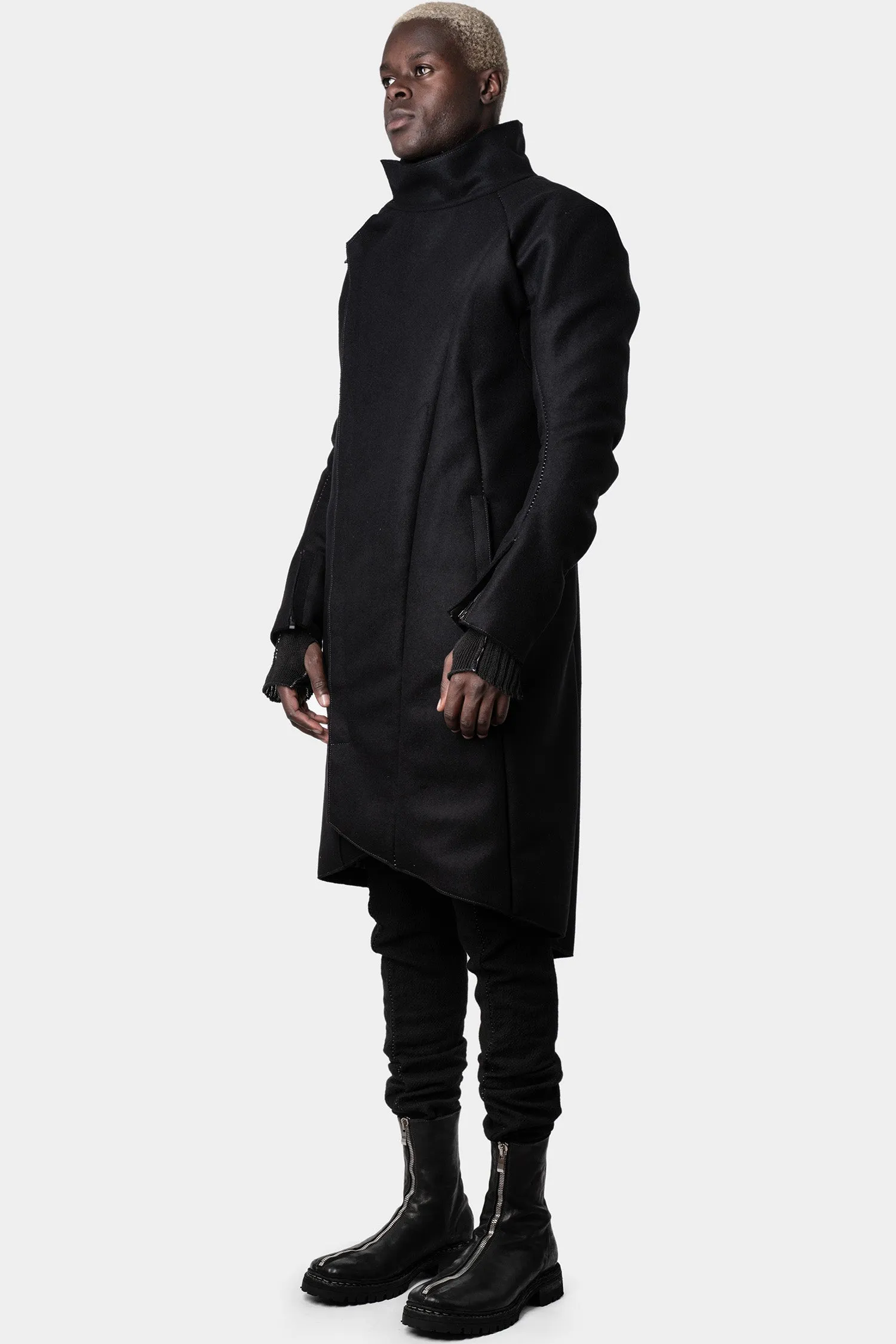 Wool / cashmere moto coat